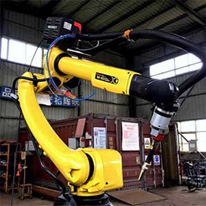 My company in the anti-wear engineering industry using FANUC teaching welding robot